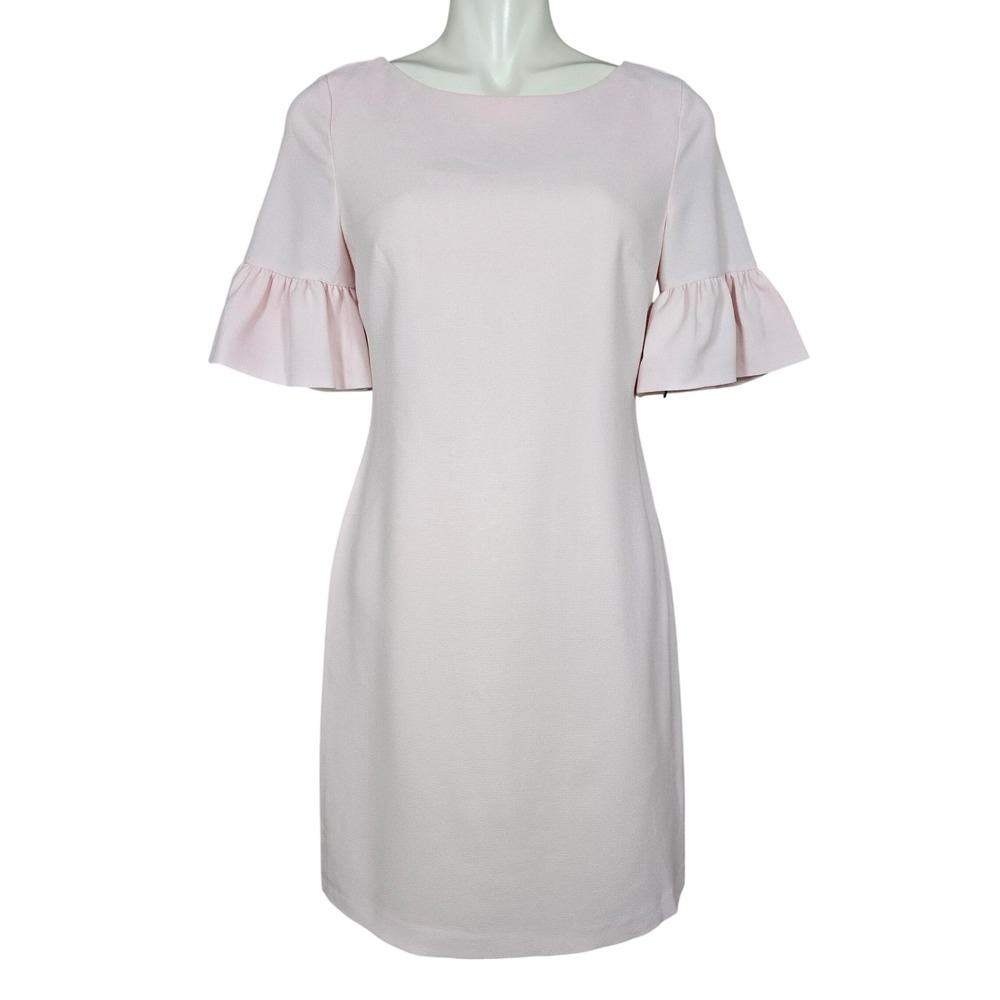 Karl Lagerfeld Paris Women's Soft Blush Rose Crepe Bell Sleeves Dress 4